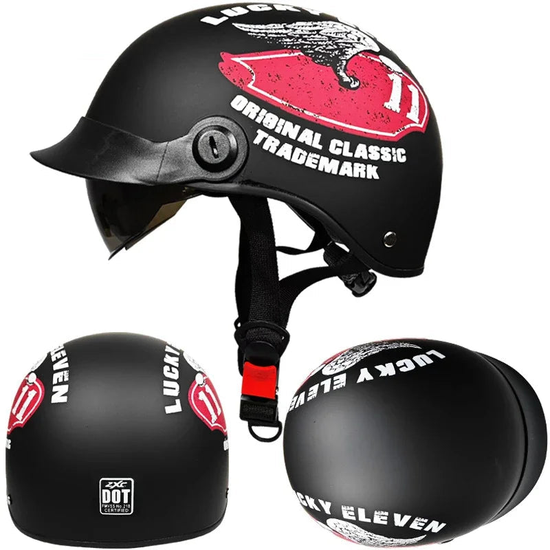 Vintage Half Face Helmet | DOT Certified | Henderson Shop