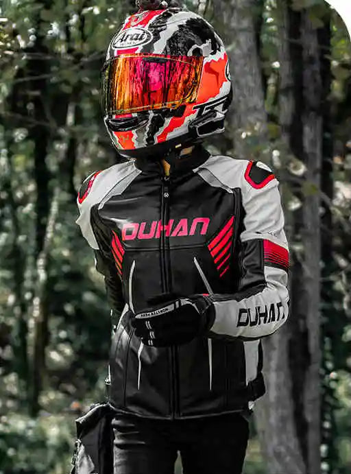 Duhan Racing Leather Jacket | Waterproof & Leather - View 41 | Henderson Shop