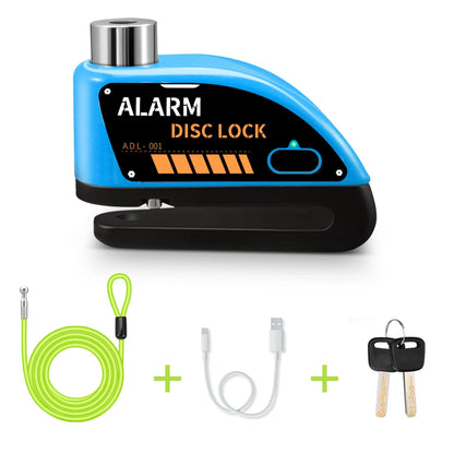 Motorcycle Alarm Lock 110dB - additional shot showing motorcycle disc lock features and details