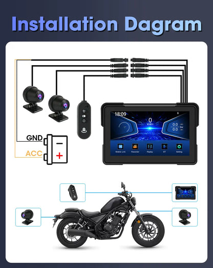 7" Motorcycle GPS Navigator | CarPlay & Android Auto - View 27 | Henderson Shop