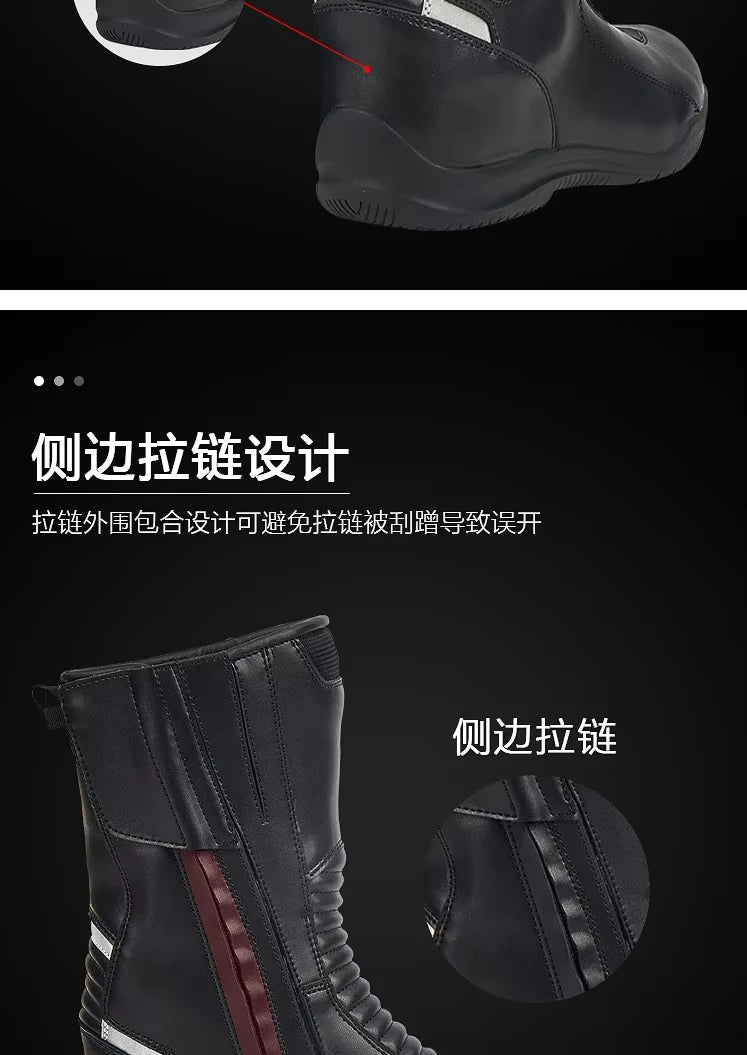 Men's Motorcycle Boots Waterproof Racing Boots Anti Fall Women Motocross Equipment Wear-resistant Rally Shoes Safety Riding