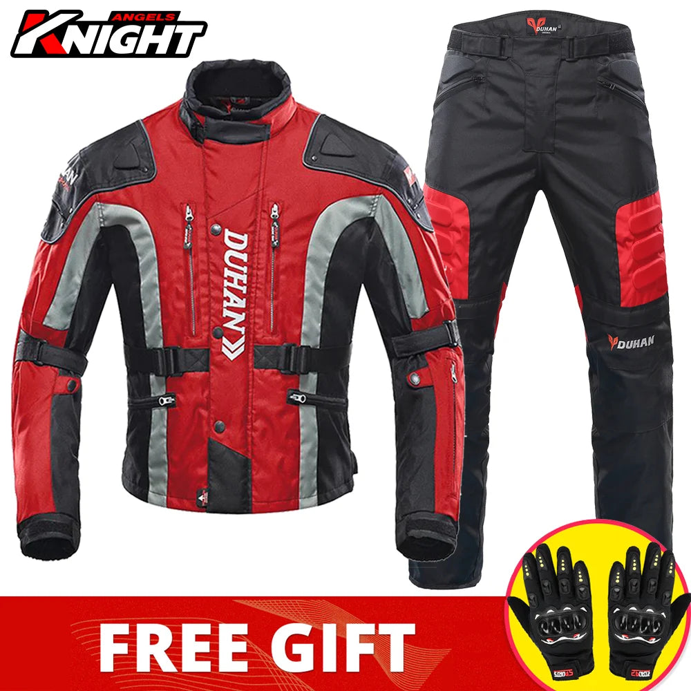 Hendersonshop DUHAN Motorcycle Jacket Pants Suit Waterproof Racing Jacket Protective Motocross