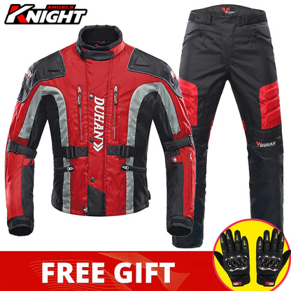 Hendersonshop DUHAN Motorcycle Jacket Pants Suit Waterproof Racing Jacket Protective Motocross