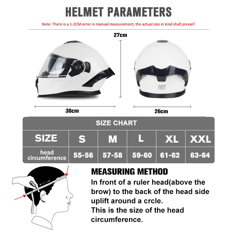 Flip Up Motorcycle Helmet Double Lens Modular Flip Full Face Helmet High Quality DOT Approved Moto Cascos Motociclistas