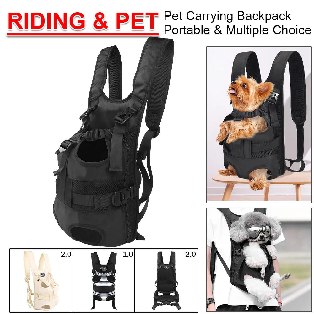 Pet Carry Portable Bag Puppy Adjustable Front Backpack Outdoor Travel Pets Ventilated Saddlebag Universal For Motorcycle Riding