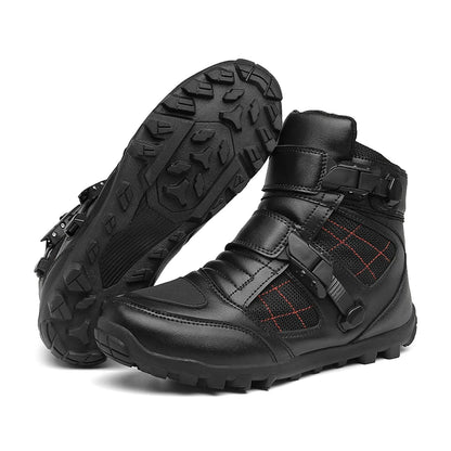 Hendersonshop Motorcycle boots Casual men's motorcycle shoes Motorcycle riding shoes Leather