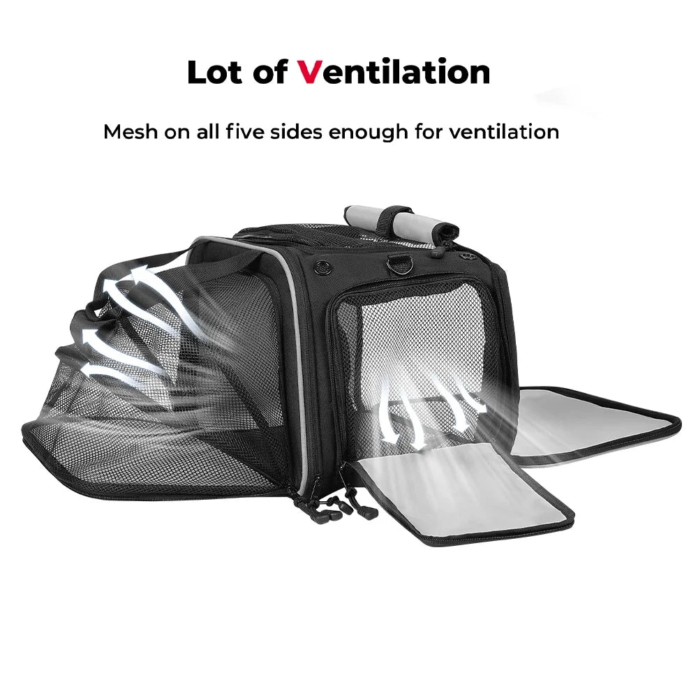 Motorcycle Pet Bag 20lbs Dog/Cat Carrier Bag Airline Approved Pet Travel Carrier Bag Portable Folding Pet Cat Dog Travel Carrier