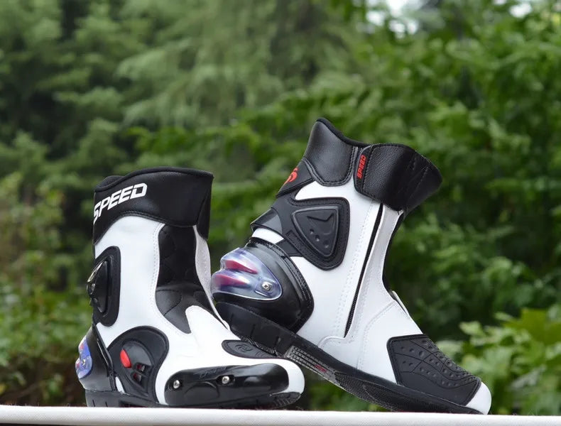 Motorcycle Boots Microfiber Leather Motorbike Anticollision Foot Ankle Protec... | Henderson Shop