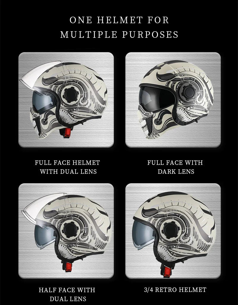 Hendersonshop Full Face Open Face Motorcycle Helmet Motorbike Street Bike Helmets