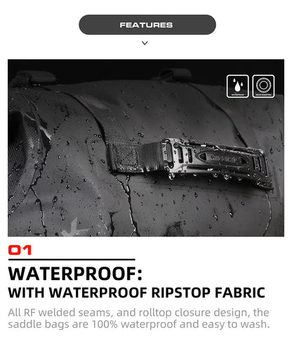 Rhinowalk Motorcycle Bag 100%Waterproof 18L/28L/48L Large Capacity 2 Pcs Univ... | Henderson Shop