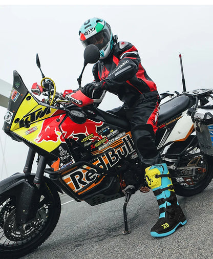 Motorcycle Boot Men Women Riding Mid-Calf Ankle Protective Shoes Moto Motorbike Equipment Racing Long Motorcycle Boots Men