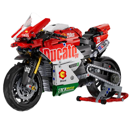 Hendersonshop Technical V4 Motorcycle Building Blocks Set Famous Super Motorbike Model