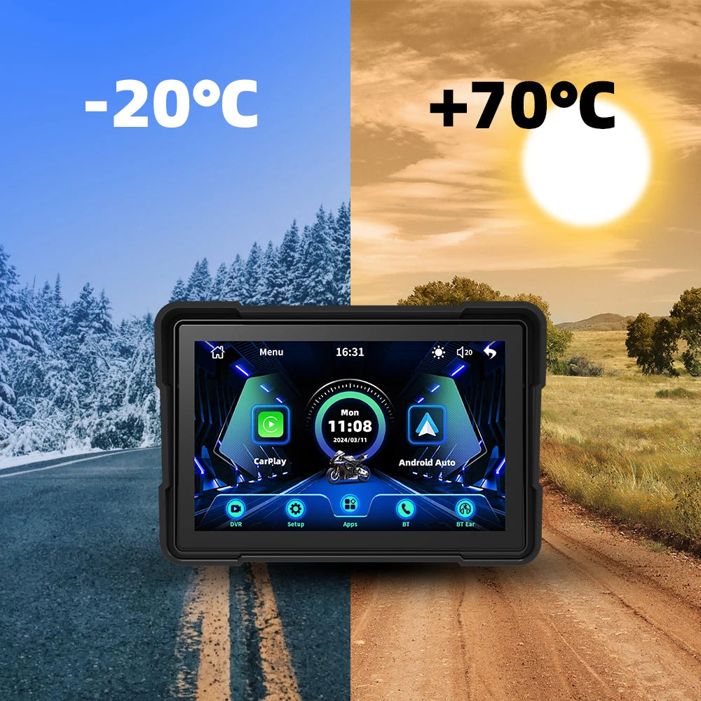 EKIY 5.0" Motorcycle GPS Navigator | CarPlay & Android Auto - View 12 | Henderson Shop