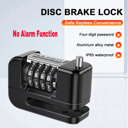 Motorcycle Alarm Lock 110dB - additional perspective showing motorcycle disc lock features and details