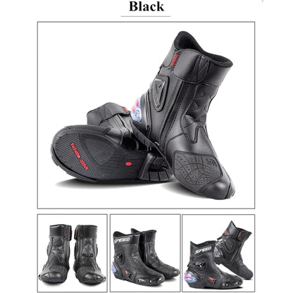 Motorcycle Boots Microfiber Leather Motorbike Anticollision Foot Ankle Protec... | Henderson Shop