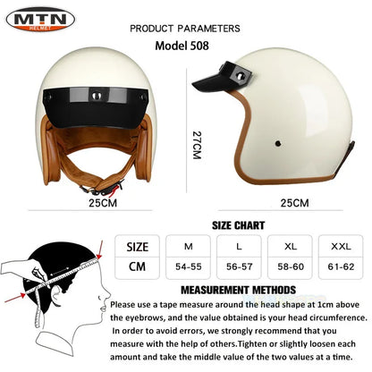 Vintage Half Face Helmet | DOT Certified & Leather - View 9 | Henderson Shop