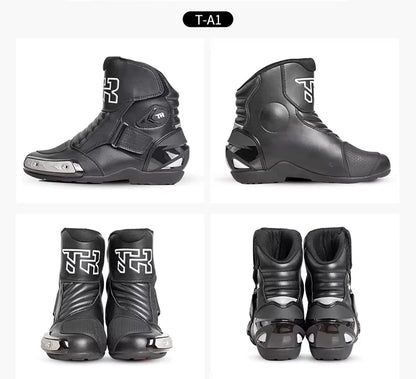Men's Motorcycle Boots Waterproof Racing Boots Anti Fall Women Motocross Equipment Wear-resistant Rally Shoes Safety Riding