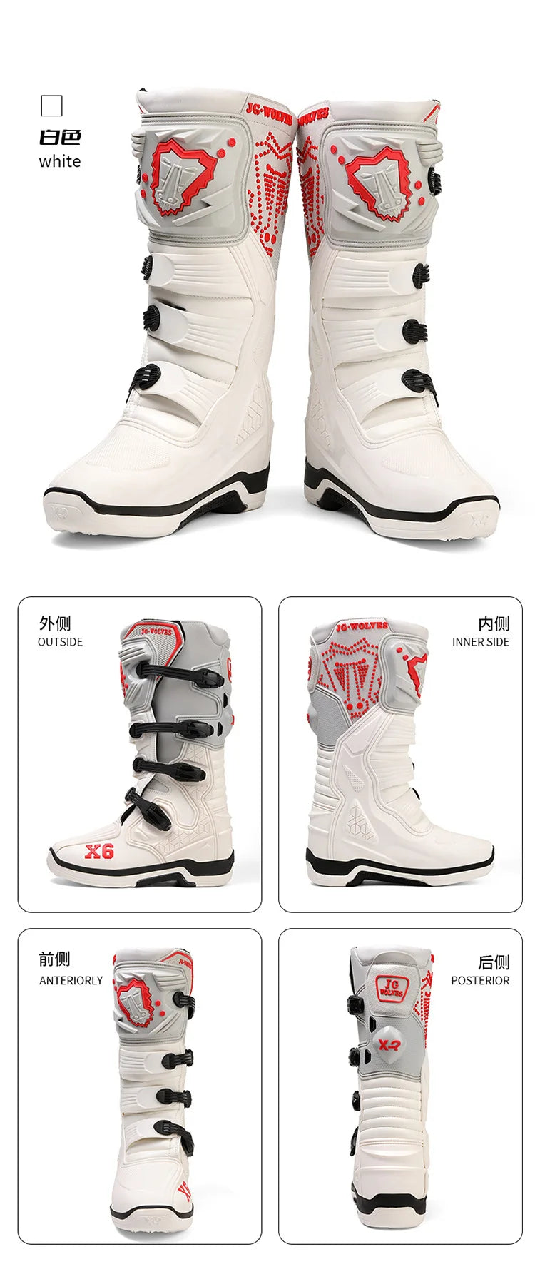 Motorcycle Boot Men Women Riding Mid-Calf Ankle Protective Shoes Moto Motorbike Equipment Racing Long Motorcycle Boots Men