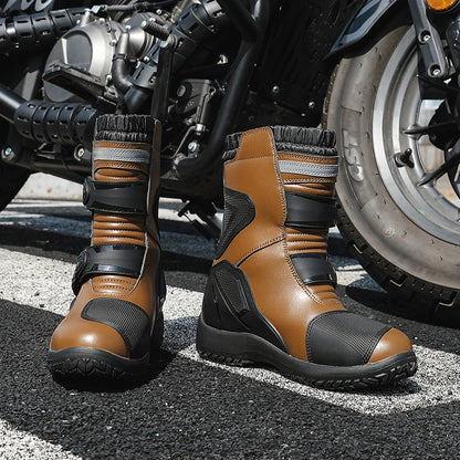Men Motocross Boots Adventure Low Boots for ADV Riders Sport Touring  Motorcycle Boots Waterproof Riding Shoes Moto Riding Gear