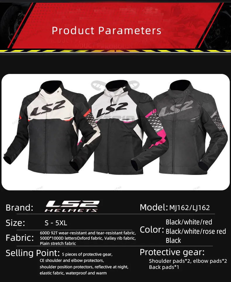 Hendersonshop LS2 Original APEX Motorcycle Jacket Autumn Winter Waterproof Windproof Warm