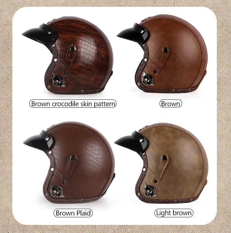Uchoose Vintage Half Face Helmet | Leather - View 14 | Henderson Shop