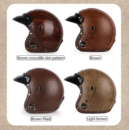 Uchoose Vintage Half Face Helmet | Leather - View 14 | Henderson Shop