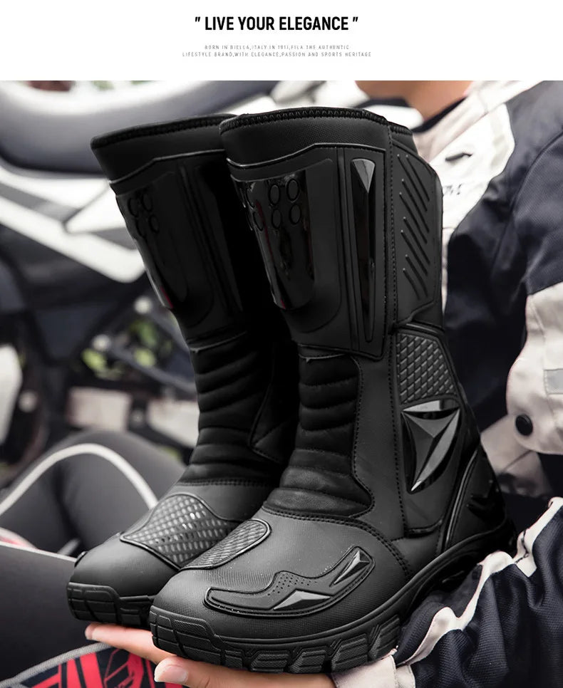 Motocross Dirt Bike Boots Off-Road Motorcycle Riding Shoe TPU Protection Ankle Support Anti-Slip Sole Adventure Enduro Boots Men