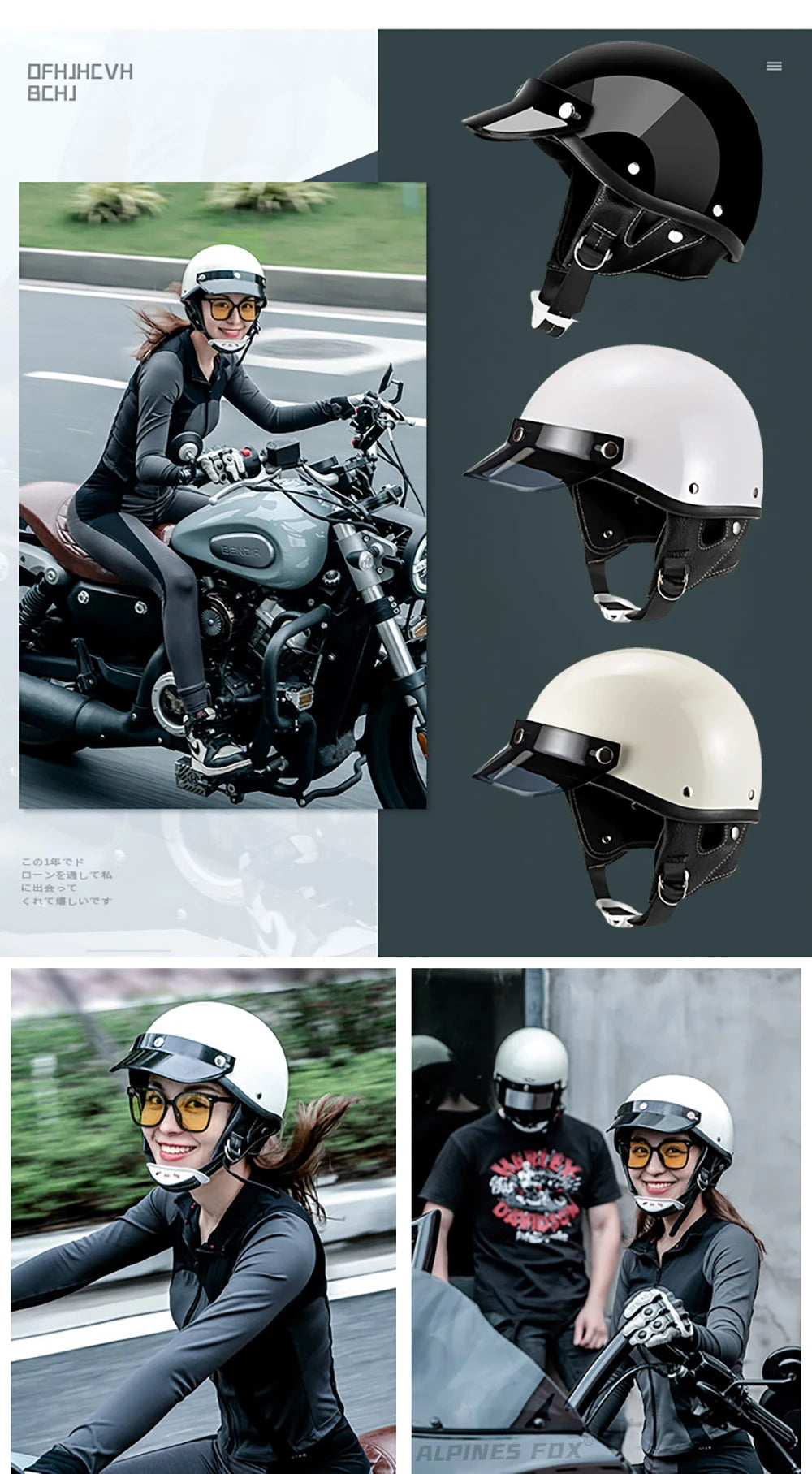 Vintage Half Face Helmet | DOT Certified & Half Face - View 7 | Henderson Shop