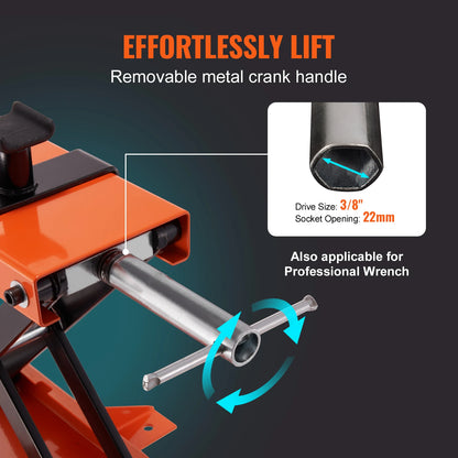 SucceBuy Motorcycle Lift 1100 LBS Motorcycle Scissor Lift Jack with Safety Pin Steel Motorcycle Jack Hoist Stand for Motorbike
