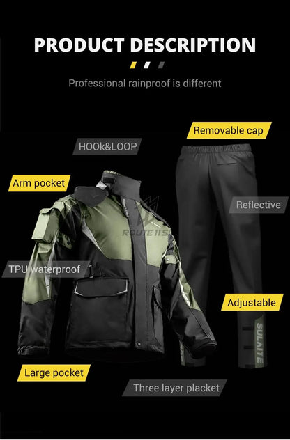 Waterproof motorbike Rain Clothing Reflective Motorcycle Suit Breathable And Comfortable Ultra-thin Raincoat For Biker Cycling