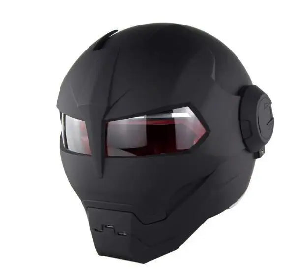 Iron Man Retro Motorcycle Full Helmet Bright Black Personality Cool Flip-up H... | Henderson Shop