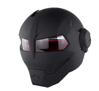 Iron Man Retro Motorcycle Full Helmet Bright Black Personality Cool Flip-up H... | Henderson Shop