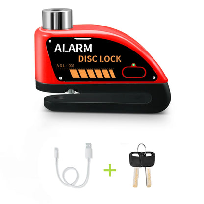 Motorcycle Alarm Lock 110dB - additional angle showing motorcycle disc lock features and details