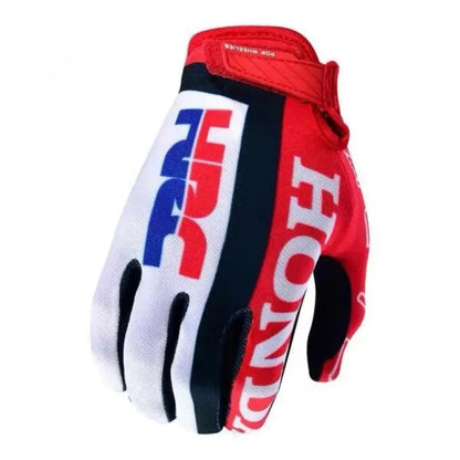 For HONDA HRC Motocross MTB MX Red Mesh Gloves Dirt Bike Riding Motorcycle Motorbike Riding Touring Breathable Touchscreen