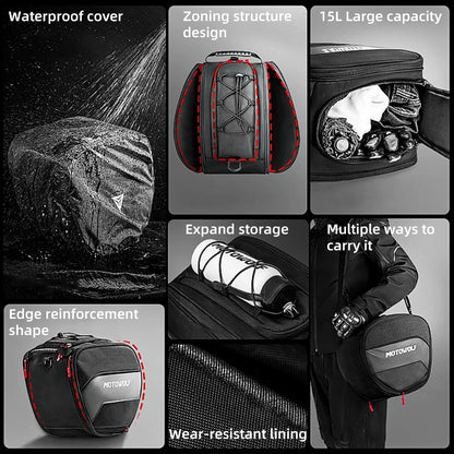 Scooter Tunnel Bag EVA Hard Shell Motorcycle Fuel Tank Bag Pedal Saddle Bag for Yamaha XMAX 125 250 300 400 NMAX 125 155 160