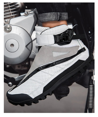 Hendersonshop Motorcycle boots Casual men's motorcycle shoes Motorcycle riding shoes Leather