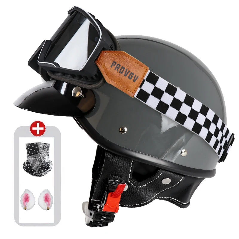 Vintage Half Face Helmet | Bluetooth - View 18 | Henderson Shop