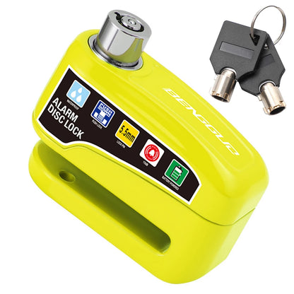 Motorcycle Alarm Disc Lock - top view showing motorcycle disc lock features and details