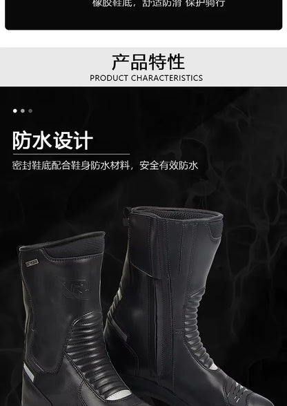 Men's Motorcycle Boots Waterproof Racing Boots Anti Fall Women Motocross Equipment Wear-resistant Rally Shoes Safety Riding
