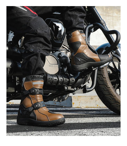 Men Motocross Boots Adventure Low Boots for ADV Riders Sport Touring  Motorcycle Boots Waterproof Riding Shoes Moto Riding Gear