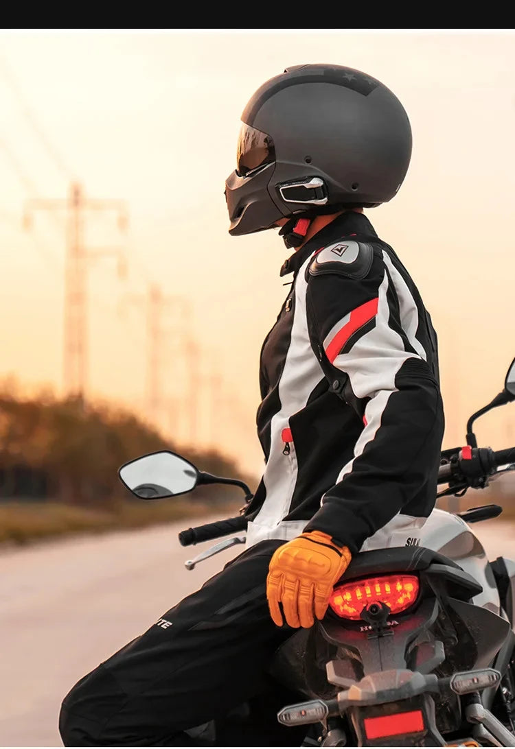 Helmets - Waterproof Men Motorcycle Jackets Windproof Motorcycle Rally Clothes Detachable Warm