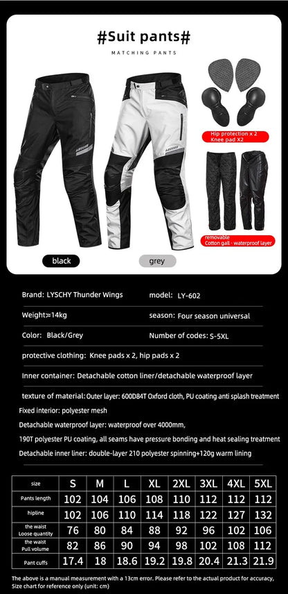 Hendersonshop LYSCHY Motocross Jacket Pants Autumn Winter Waterproof Warm Motorcycle Riding