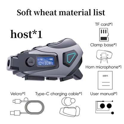 K10 Motorcycle Helmet Bluetooth 5.4 Headset Waterproof Earphone with LCD Display Stereo FM Radio 1080P HD Video Dashcam