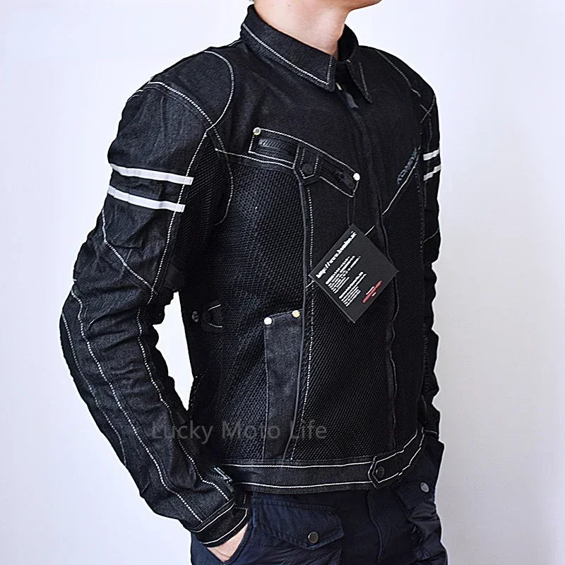 KOMINE JK006 Jacket Spring Breathable Denim Mesh Racing Ride High-performance... | Henderson Shop