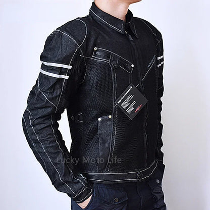 KOMINE JK006 Jacket Spring Breathable Denim Mesh Racing Ride High-performance... | Henderson Shop