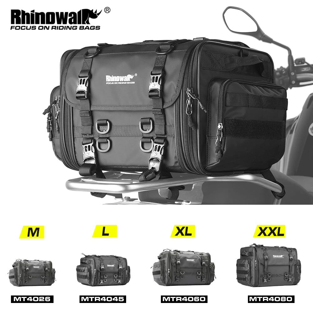 Rhinowalk Travel Luggage Bag - main view showing motorcycle luggage bag features and details