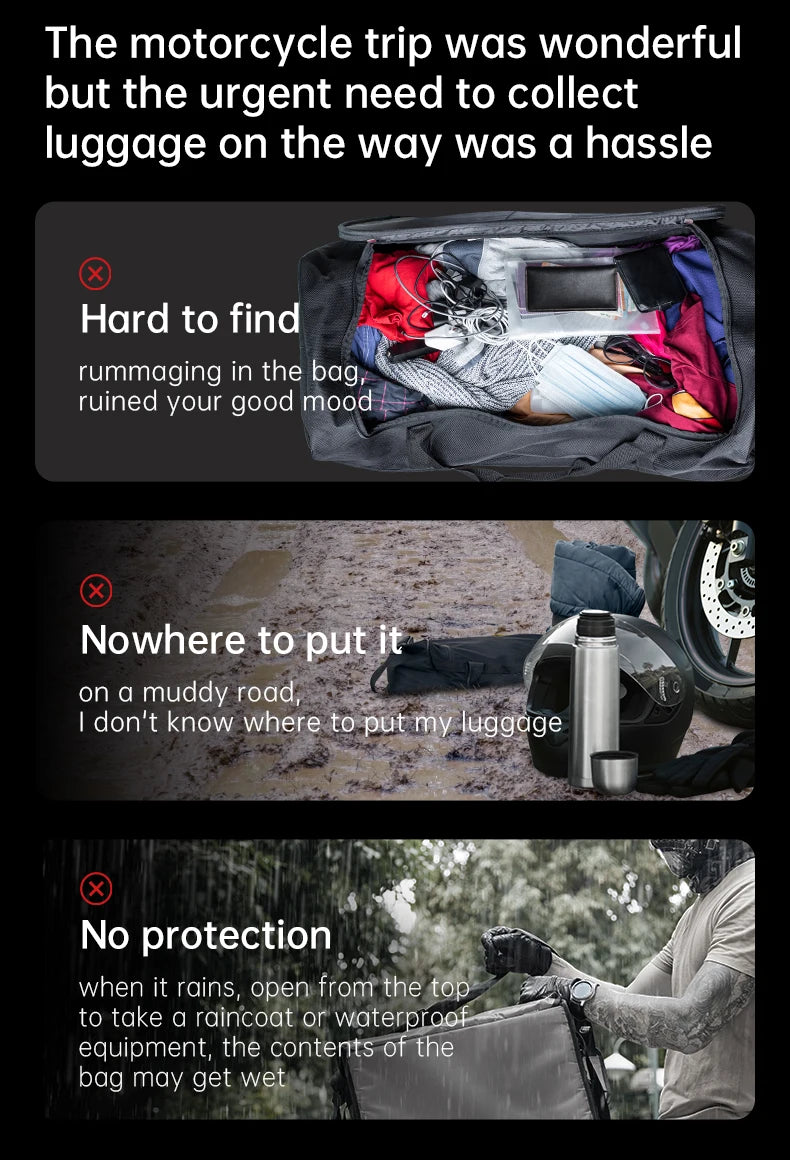 Motorcycle Waterproof Motorcycle Rear Seat Bag 35-50L Helmet Bag High Capacity Motor Tail SaddleBag Rider Backpack