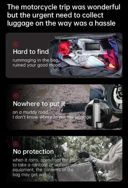 Motorcycle Waterproof Motorcycle Rear Seat Bag 35-50L Helmet Bag High Capacity Motor Tail SaddleBag Rider Backpack