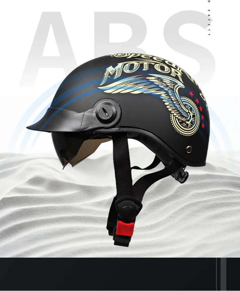 Vintage Half Face Helmet | DOT Certified - View 9 | Henderson Shop
