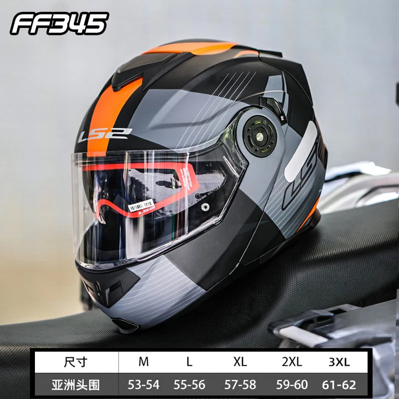 Hendersonshop Original LS2 FF345 Motorcycle Helmet Flip Up Full Face Casque